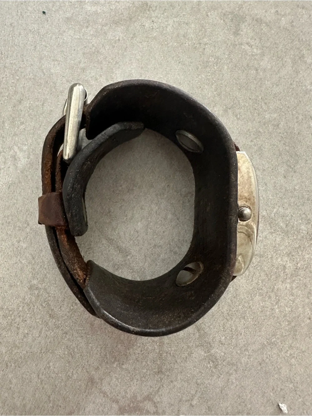 Red Monkey Brown Leather Cuff Watch